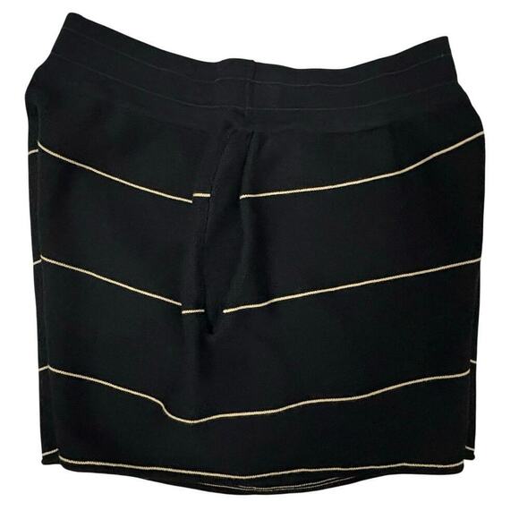 Miou Muse Ryan Striped Shorts Women’s Sz S Black & Tan 100% Cotton Pull On Knit - Picture 5 of 11